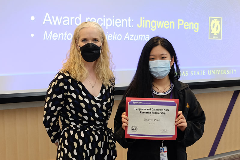 Kurz Scholarship - Jingwen Peng and Dr. Kate KuKanich