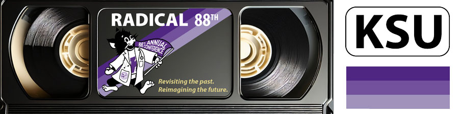 88th annual conference banner depicting a vhs tape with text overlay tape with