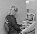 Pat Oblander supervises the computer lab - 1992