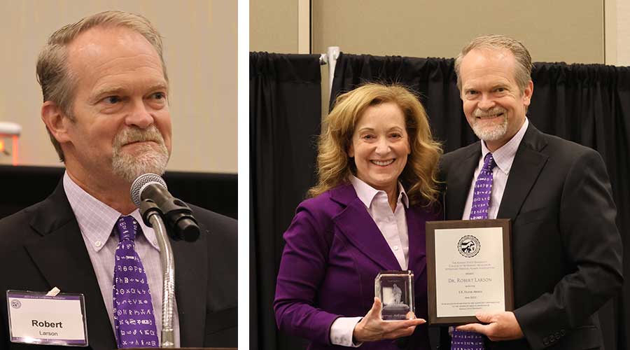 Dr. Robert Larson with Hodes Family Dean Dr. Bonnie Rush