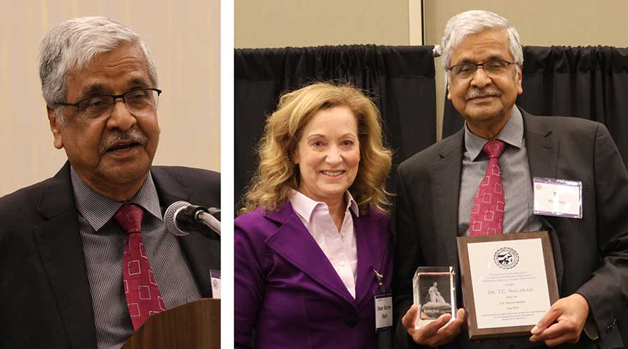 Dr. T.G. Nagaraja with Hodes Family Dean Dr. Bonnie Rush