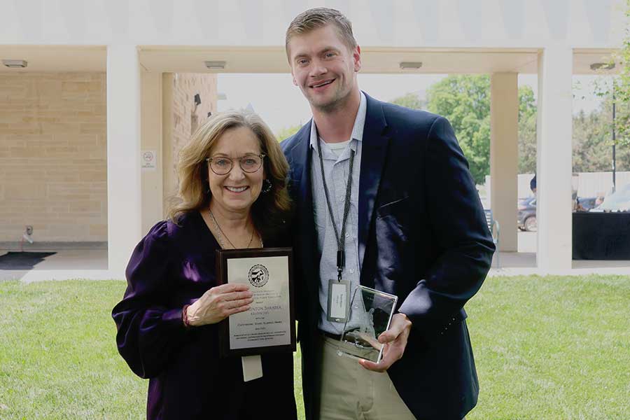 Dr. Bonnie Rush poses with Dr. Trenton Shrader