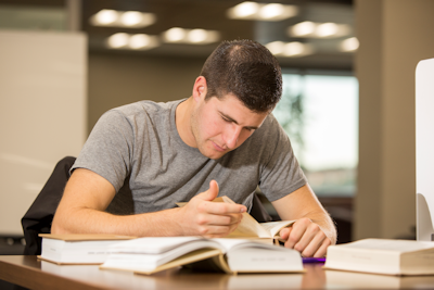 student studying