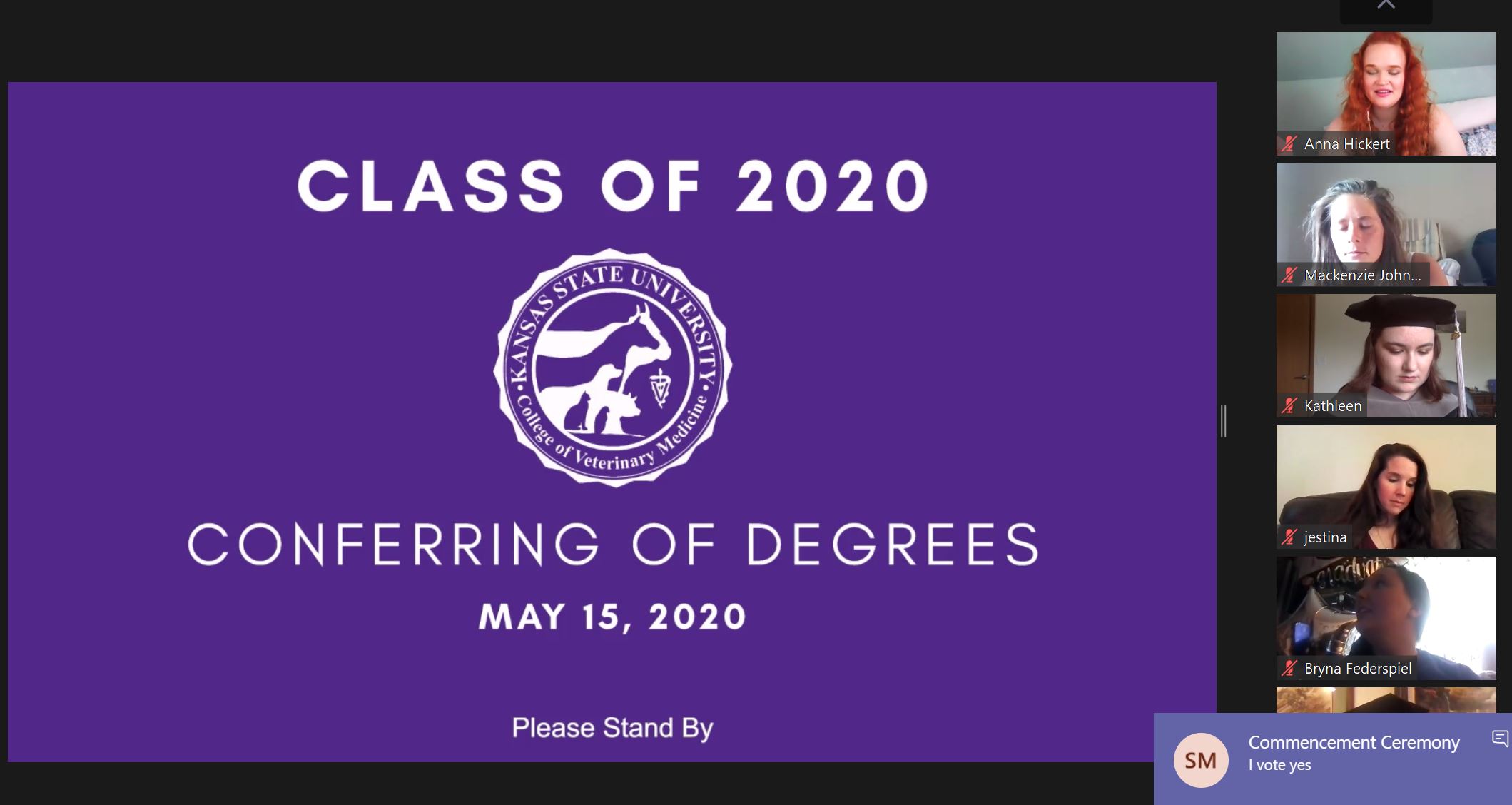 Commencement screen