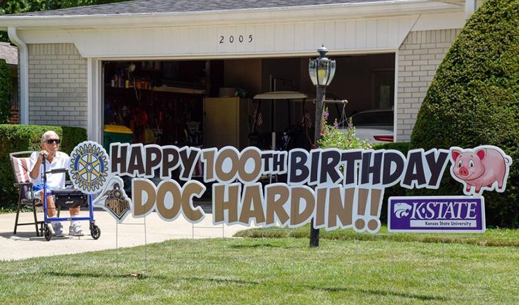 Dr. Russell Hardin celebrates his 100th birthday in Indiana