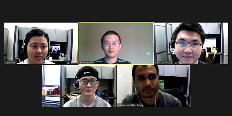 Lin research team meets via Zoom