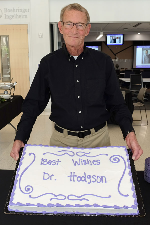 Dr. David Hodgson with his retirement cake