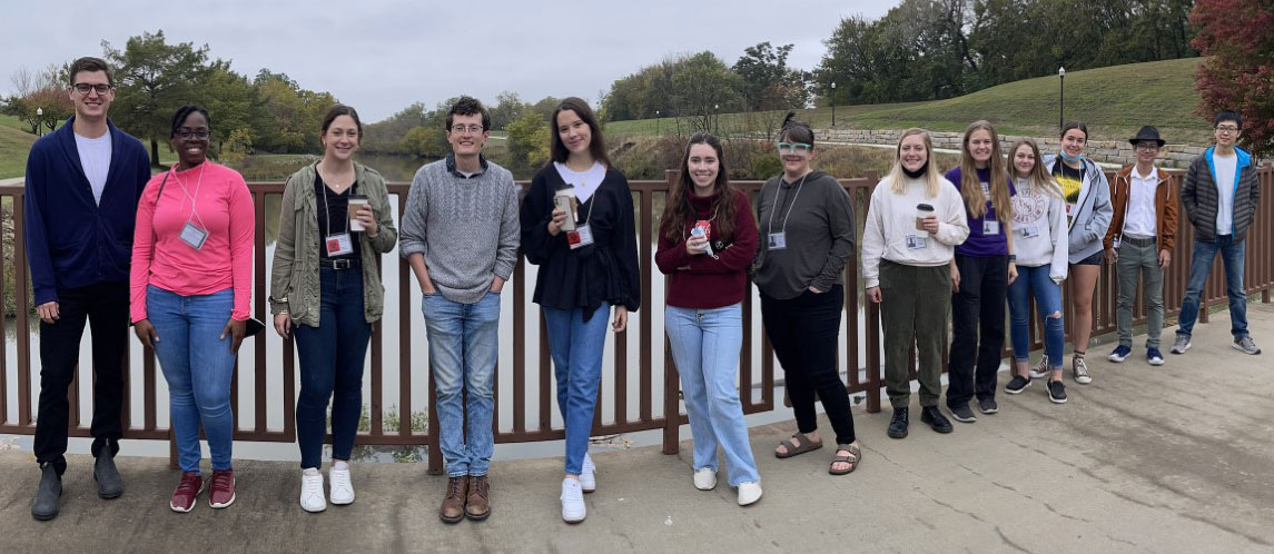 Frontier students on Council Grove riverwalk