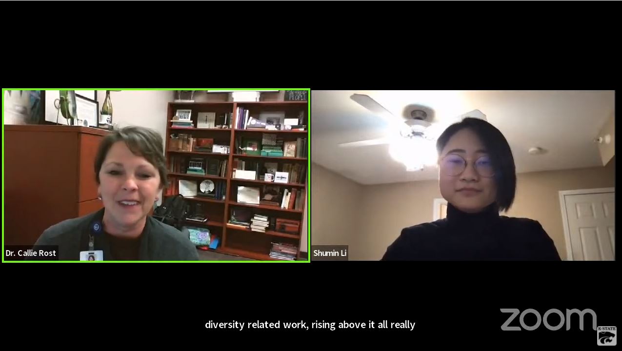 Dr. Callie Rost nominates Shumin for diversity award