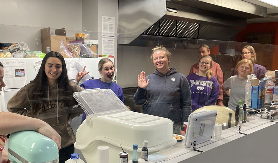 GSA students visit the kitchen at DoughBro