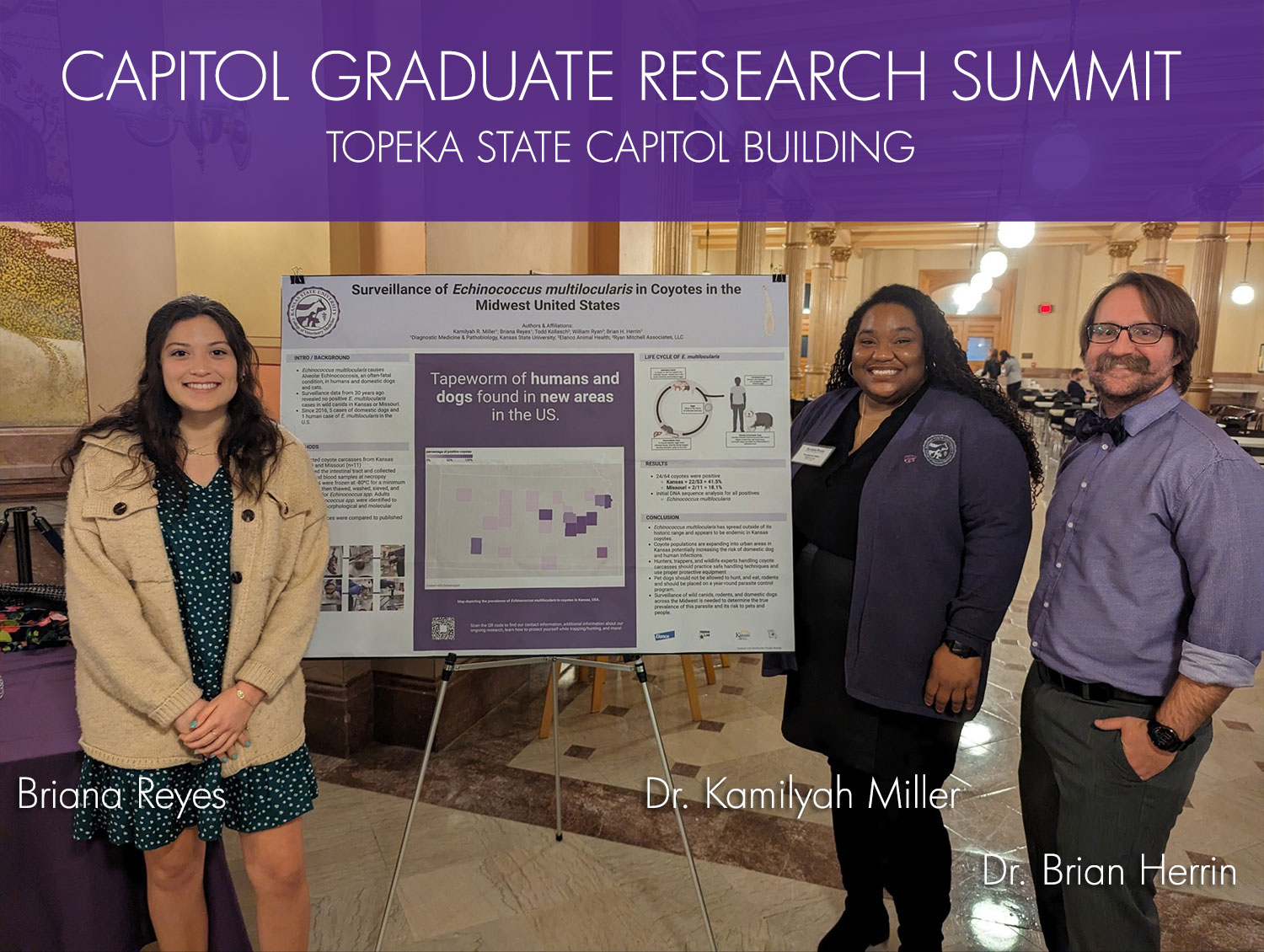Dr. Kamilyah Miller presents research at the Capitol Building in Topeka