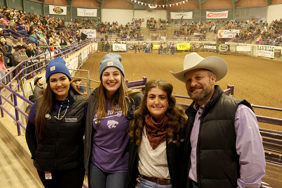 KSU Rodeo team: Zara Martinez, Laura Saggese, Hannah Barber and Dr. Chris Blevins