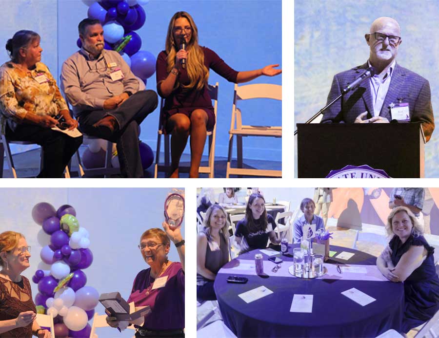 Four pictures of the different activities held during the celebration