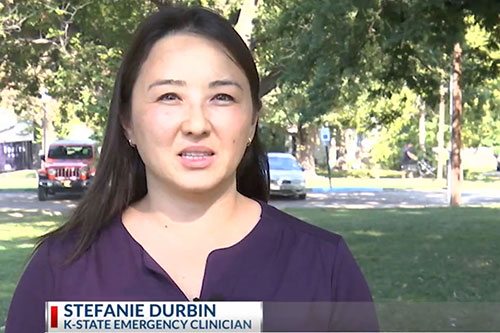 Screenshot of Dr. Stefanie Durbin's interview with KSNT