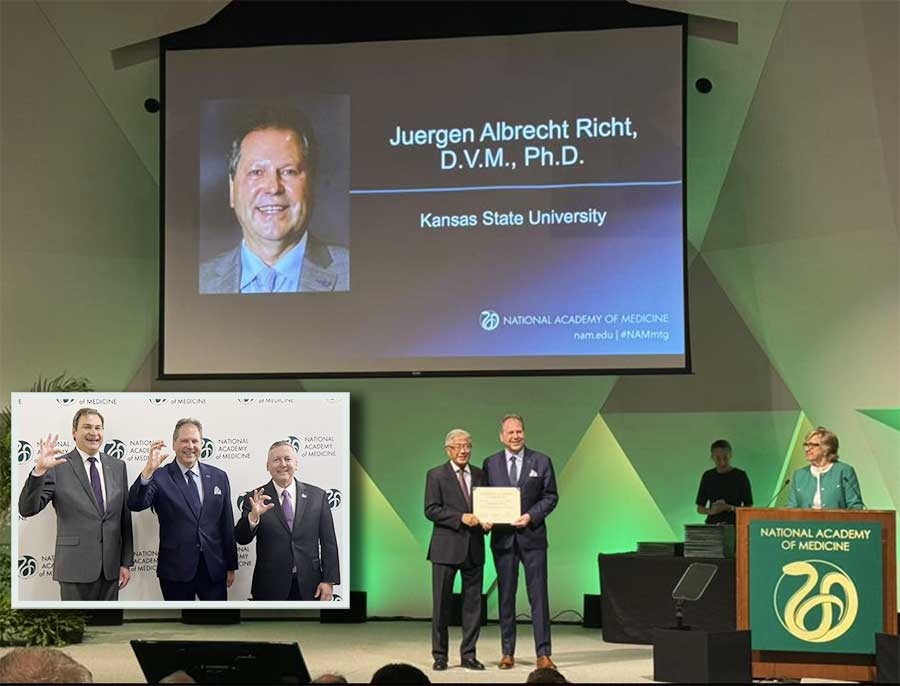 Dr. Juergen Richt receives recognition at the national meeting of the National Academy of Medicine