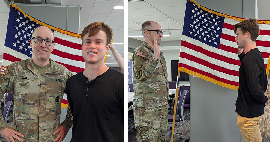 Henry DeWitt recites Army oath