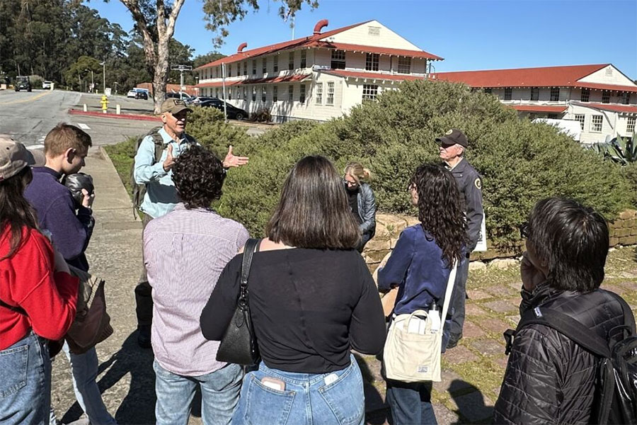 Dr. Zach Mills leads tour at Presidio