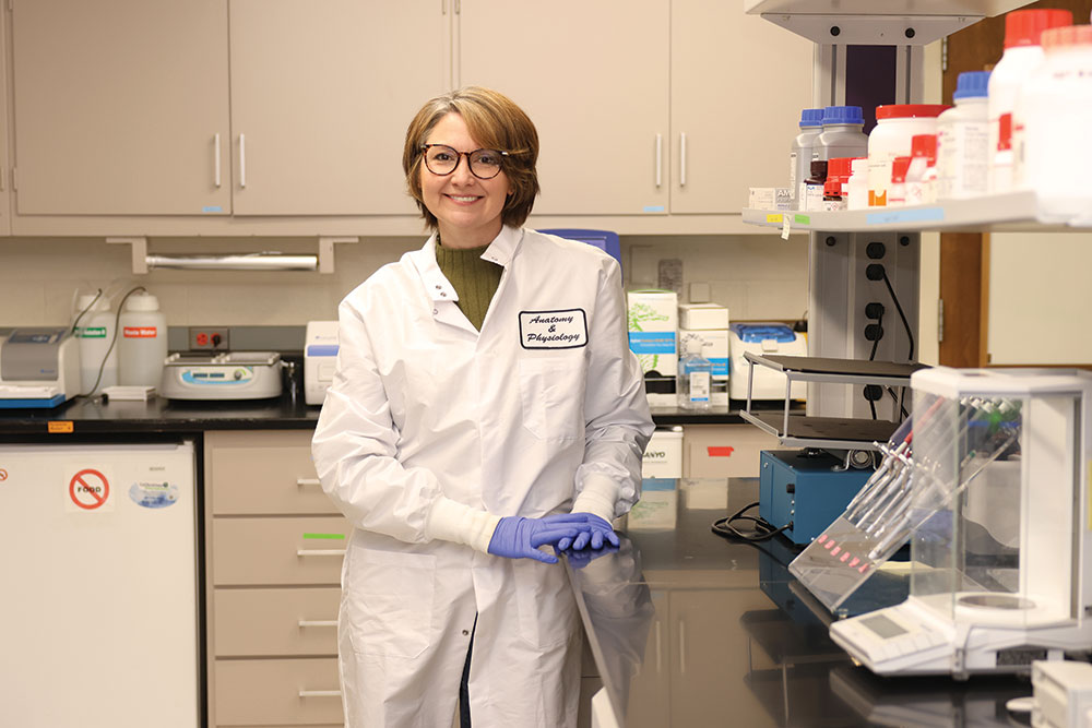 A woman in her lab.
