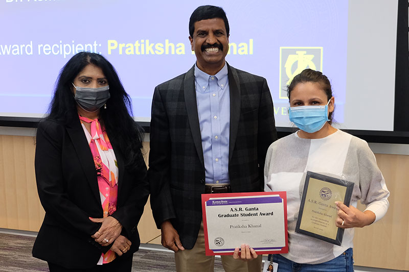 ASR Ganta Grad Award, Patiksha Khanal with Suhasini and Roman Ganta