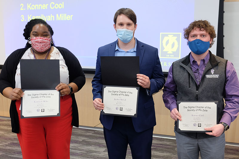 Basic Science Oral Awards - Kamilyah Miller, Jayden McCall and Konner Cool