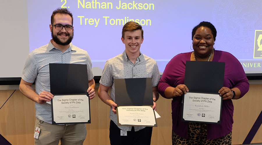 Applied/Clinical Science, Small animal/exotics – Oral Presentations - Kamilyah Miller, Nathan Jackson, Trey Tomlinson