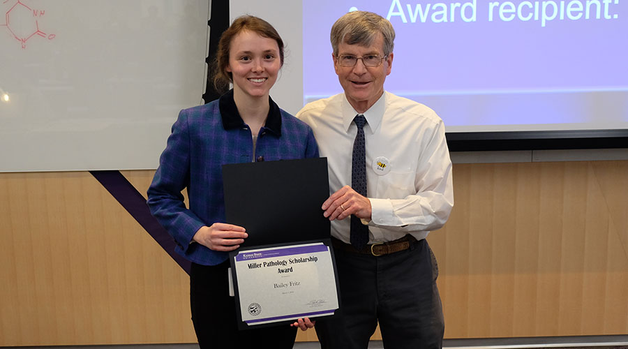 Miller Pathology Scholarship - Bailey Fritz and Dr. Derek Mosier